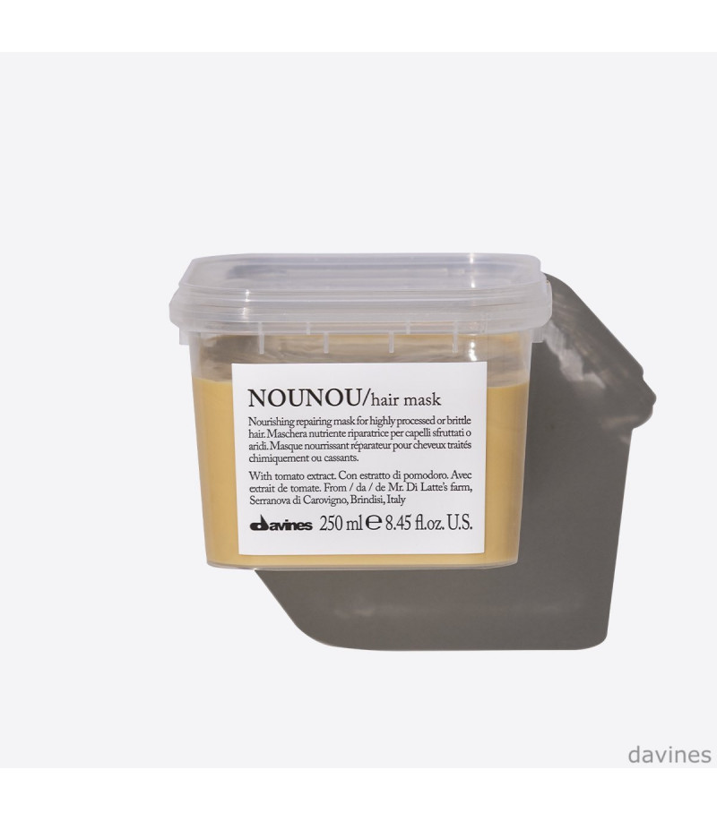 Davines Nounou Hair Mask – Soin Capillaire Intense pour Cheveux Traités et Fragilisés – Nutrition et Douceur 250 ml