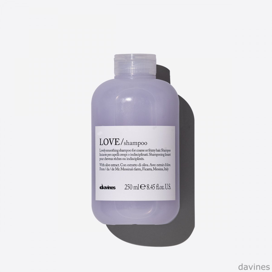 Davines Love Shampoo – Shampoing lissant hydratant pour cheveux frisés et indisciplinés . 250 ml
