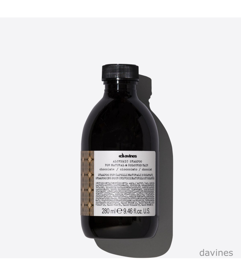 DAVINES ALCHEMIC Shampoo Chocolat – Shampooing Re-Pigmentant pour Cheveux Bruns 280 ml